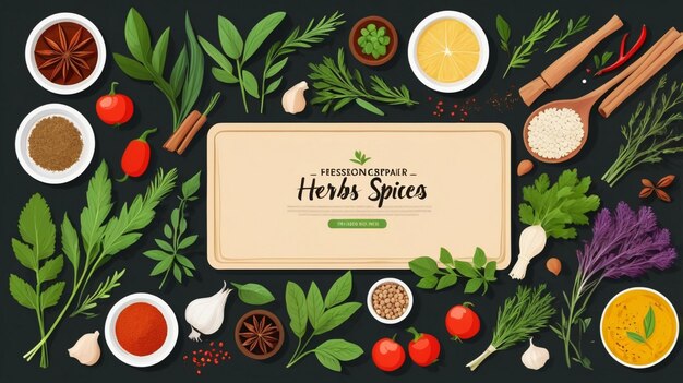 Zestaw przypraw i świeże zioła